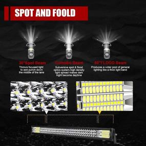 img 2 attached to 🚚 LED Light Bar TURBO SII 32 Inch Triple Row Spot Flood Combo - Powerful Offroad Lights for Trucks, Trailers, ATV, UTV, Polaris RZR, SUV, Boats - Includes 2Pcs 4 Inch 60W Led Cube Pod Lights & Wiring Kits