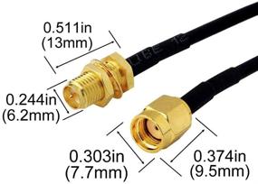 img 1 attached to 🔌 Бубрис RP-SMA Коаксиальный кабель 6,5 футов/2М - высококачественный удлинительный кабель для WiFi антенны и 4G - RP SMA мужской к RP SMA женскому - кабель низких потерь RG174