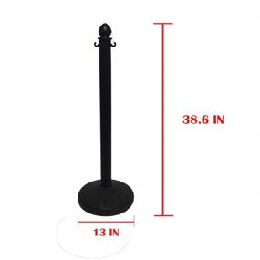 img 1 attached to 🚧 Crowd Control Stands: Black Plastic Stanchion Posts Set with 5PCS 40" Barrier