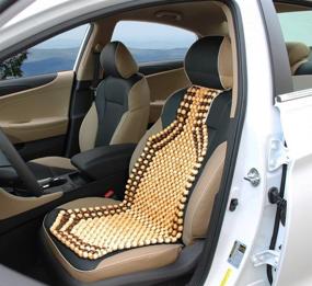 img 2 attached to 🚗 Улучшите свой опыт вождения с помощью подушки для сиденья с деревянными бусинами Zento Deals!
