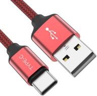 🔌 быстрая зарядка usb-кабель типа c, 3 фута, 2 шт., совместим с samsung galaxy note 9 8 s10 s9 s8 plus, google pixel 2 xl, lg g7 v35 thinq, v30, moto z3 g6 x4, zte blade z max x, oneplus 6 5t (красный) логотип