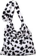 women's leopard print fluffy shoulder clutch handbag - handbags and wallets for totes logo