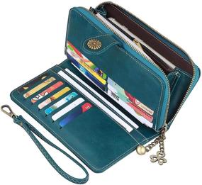 img 4 attached to 👜 Premium Leather Bifold Wristlet: Women's Organizer Handbags & Wallets for Stylish Convenience