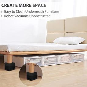 img 1 attached to Yunnix Rectangle Risers Furniture Adjustable