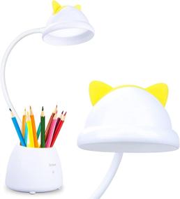 img 4 attached to 🐱 Neporal Cute Cat LED Desk Lamp: Dimmable, Eye-Caring Study Lamp with Pencil Holder & Organizer - Perfect Gift for Cat Lovers & Kids