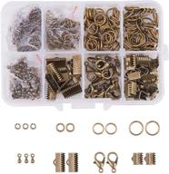 🐼 pandahall elite: extensive jewelry finding kits - 610 pcs, 8 styles, antique bronze logo