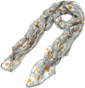 img 2 attached to Premium Daisy Floral Fashion Scarf Women's Accessories