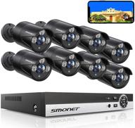 📷 smonet 5mp lite home security camera system: complete 8ch dvr surveillance system with 8pcs 5mp wired cctv bullet cameras for indoor/outdoor waterproof night vision & motion detection (no hdd) logo