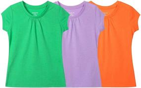 img 4 attached to Bienzoe Girls' Tops, Tees & Blouses: Anti Microbial, Breathable & Quick Dry Apparel for Active Kids!