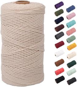 img 4 attached to NOANTA 2mm x 220yards Natural Macrame Cord, Vibrant Colored Macrame Rope made of 3 Strand Twisted Cotton, Colorful Craft Cord for Wall Hanging, Plant Hangers, Crafts, and Knitting