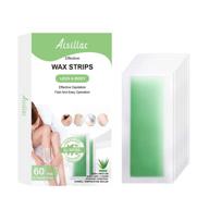 💆 aisillac 60 strips hair removal wax strips: aloe vera double sided cold body waxing kit for smooth arms, legs, and bikini hair epilation at home - large, hypoallergenic hair remover for full body! logo