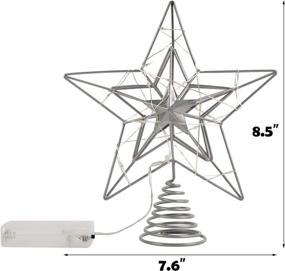 img 3 attached to 🌟 Lulu Home Silver LED Star Tree Topper - 8.5" X 7.6", 15 LED Lighted, Xmas Tree Ornament Decoration for Christmas