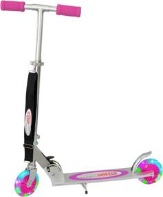 img 4 attached to 🛴 ChromeWheels Kick Scooter for Kids, Deluxe with 2 Light-Up Wheels, Adjustable Height & Kickstand. Perfect Gift for Boys and Girls, Age 5 and Up. Weight Limit: 132lb.