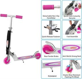 img 1 attached to 🛴 ChromeWheels Kick Scooter for Kids, Deluxe with 2 Light-Up Wheels, Adjustable Height & Kickstand. Perfect Gift for Boys and Girls, Age 5 and Up. Weight Limit: 132lb.