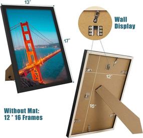 img 3 attached to 🖼️ Stylish 2-Piece Collage Picture Frame Set: Solid Pine-Black, 12x16 Wall Gallery Photo Frames