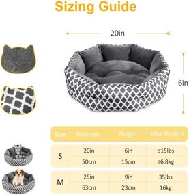 img 2 attached to 🐾 JOYO 20 inch Cat Bed: Machine Washable, Waterproof Non-Slip Bottom, Double-Sided Plush Cushion for Small Dogs - Flannel Round Warming Sofa Bed for Kitty Puppy