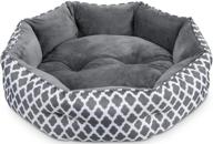 🐾 joyo 20 inch cat bed: machine washable, waterproof non-slip bottom, double-sided plush cushion for small dogs - flannel round warming sofa bed for kitty puppy logo