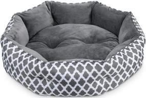 img 4 attached to 🐾 JOYO 20 inch Cat Bed: Machine Washable, Waterproof Non-Slip Bottom, Double-Sided Plush Cushion for Small Dogs - Flannel Round Warming Sofa Bed for Kitty Puppy