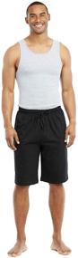 img 4 attached to 👖 Premium Black Knitted Cotton Pajama Shorts for Men – Comfortable and Stylish Sleepwear