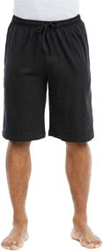 img 2 attached to 👖 Premium Black Knitted Cotton Pajama Shorts for Men – Comfortable and Stylish Sleepwear