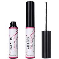 👁️ calailis cluster eyelash glue, waterproof and latex-free false lash adhesive for individual cluster lashes - super strong hold for 48 hours - includes mascara wand - 0.176 oz, black logo