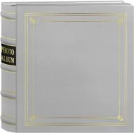 📸 pioneer 4x6-inch 200-pocket ring bound white bonded leather photo album with gold accents - enhanced seo logo