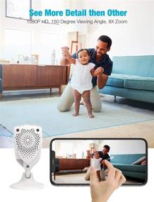 img 1 attached to 📷 1080P Мини камера для домашних животных и мониторинга малыша с двусторонним аудио, ночным видением, сигналом движения - камера для домашней безопасности для прямой трансляции видео в любом месте, облачным хранилищем, совместима с WiFi 2.4ГГц.