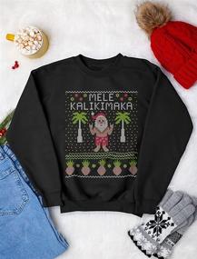 img 1 attached to 🎄 Tstars MeleKalikimaka Ugly Christmas Sweater: Men's Hawaiian Long Sleeve Sweatshirt