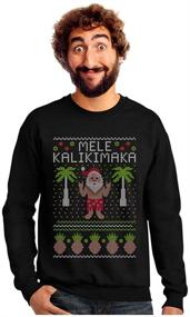 img 4 attached to 🎄 Tstars MeleKalikimaka Ugly Christmas Sweater: Men's Hawaiian Long Sleeve Sweatshirt