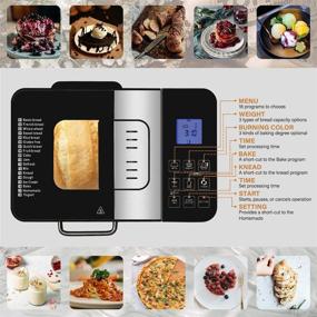 img 2 attached to Stainless Steel 18 in 1 Bread and Ice Cream Maker- 2LB Capacity, Non-Stick Coated Liner, Full Tempered Glass Touch Screen Design