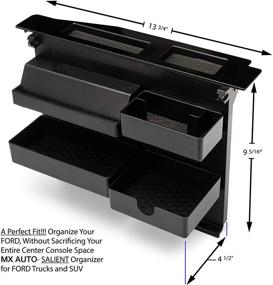 img 1 attached to 🚗 MX Органайзер для центральной консоли автомобиля - Улучшите интерьер грузовика и внедорожника Ford | Подходит для F150, F250, F350, Raptor, Expedition 2015-2021 | Необходимый аксессуар для сидений-ведер | СМОТРИТЕ СОВМЕСТИМОСТЬ