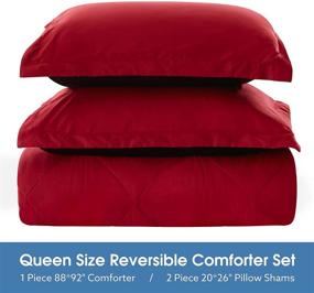 img 1 attached to BYSURE Reversible Queen Comforter Set (Full / Queen Size, Red &amp; Black), Lightweight Box-Stitched Bedding Set with 3 Pieces, All-Season Quilted Comforter (88x92) and 2 Pillow Shams