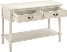 img 2 attached to 🏺 Antique Ivory Wood Console Table - Deco 79 96211, 40" x 29" - Elegant Home Décor Accent