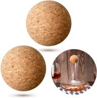 🍷 wine cork ball stopper set - replacement wooden cork ball stopper for wine decanter carafe bottle (2.4 inch/6.1 cm) - pack of 2 logo