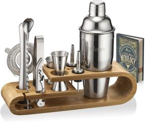 img 4 attached to 🍹 Premium Mixology Bartender Kit and Cocktail Shaker Set for Ultimate Drink Mixing Experience - Complete Home Bartending Tool Kit with 10 Bar Tools and Stylish Bamboo Stand (Silver)