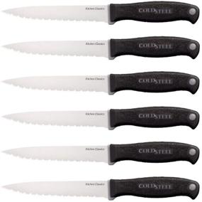 img 1 attached to 🔪 Black Cold Steel Kitchen Classics Six Steak Knife Set - Optimal Size for Enhanced Performance