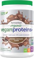 🍫 enhance your nutritional routine with genuine health fermented organic vegan proteins+: natural chocolate protein powder, 20g protein, 21.16 oz tub, 20 servings logo