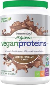 img 4 attached to 🍫 Enhance Your Nutritional Routine with Genuine Health Fermented Organic Vegan Proteins+: Natural Chocolate Protein Powder, 20g Protein, 21.16 oz Tub, 20 Servings