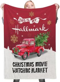 img 4 attached to 🎄 Плед для просмотра рождественских фильмов Hallmark - уютный и роскошный плед из очень мягкого флиса с мотивом красного грузовика (размер 50"x60") - идеальный подарок для комфорта на диване