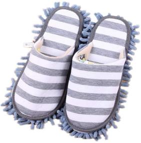 img 1 attached to 🧦 Turkoni Multifunction Unisex Cleaning Slippers: Detachable Mopping Shoes for Effortless Floor Cleaning - Microfiber Sole (Grey)