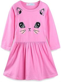 img 4 attached to 👗 Charming LittleSpring Toddler Dresses: Stylish Sleeve Patterns for Girls' Clothing