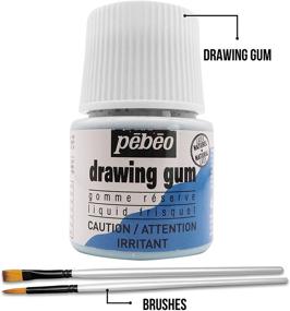 img 3 attached to 🎨 Pebeo Drawing Gum - Водный маскировочный флюид для акварели, живописи и художественных проектов - Включает комплект кистей Moshify Applicator