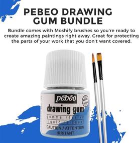 img 2 attached to 🎨 Pebeo Drawing Gum - Водный маскировочный флюид для акварели, живописи и художественных проектов - Включает комплект кистей Moshify Applicator