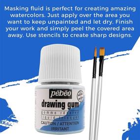 img 1 attached to 🎨 Pebeo Drawing Gum - Водный маскировочный флюид для акварели, живописи и художественных проектов - Включает комплект кистей Moshify Applicator