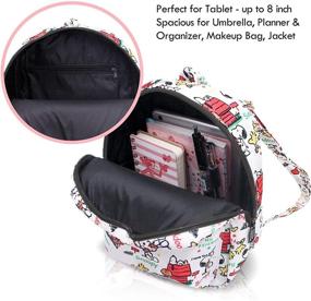 img 2 attached to Snoopy All Over Print Small Nylon Bag: The Perfect Multipurpose Daypack for Travel, Shopping, and More!