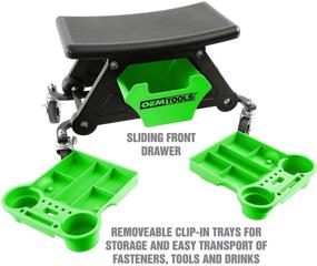 img 3 attached to 🔧 OEMTOOLS 24986 Heavy Duty Stool: Rolling Mechanic Seat with Wheels, Green & Black