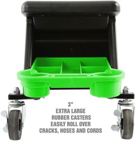 img 1 attached to 🔧 OEMTOOLS 24986 Heavy Duty Stool: Rolling Mechanic Seat with Wheels, Green & Black