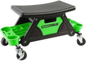 img 4 attached to 🔧 OEMTOOLS 24986 Heavy Duty Stool: Rolling Mechanic Seat with Wheels, Green & Black