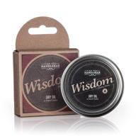 woodsy & citrus aroma - premium beard balm for men - dry oil beard conditioner - 2 oz stainless steel tin - wisdom logo