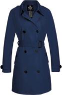 stylish & chic: wantdo women's double breasted trench coat – medium size logo